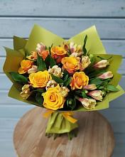 Букет цветов из:  Альстромерии и Розы в Нефедьево