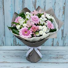 Букет цветов из:  Герберы, Альстромерии и Хризантемы в Нефедьево