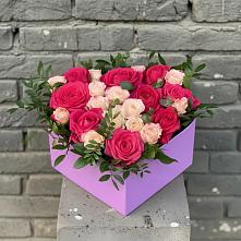 Цветочная композиция из Розы в коробке в Нефедьево