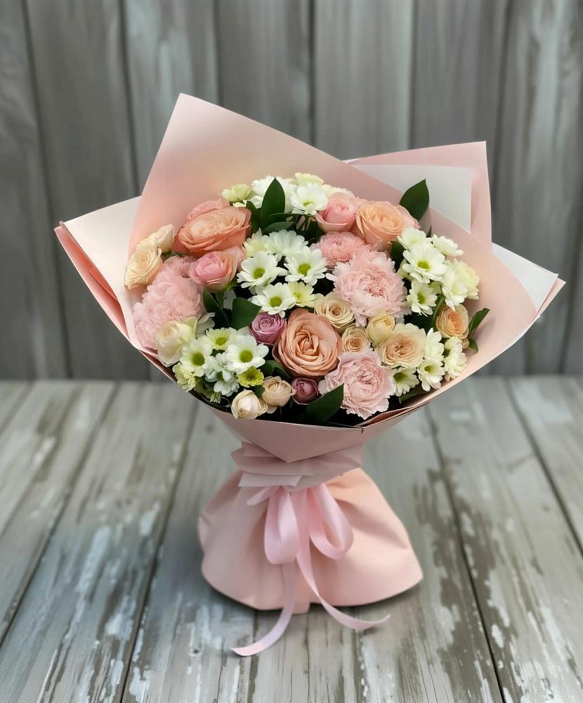 Букет цветов из: Гвоздики, Розы и Хризантемы в Нефедьево