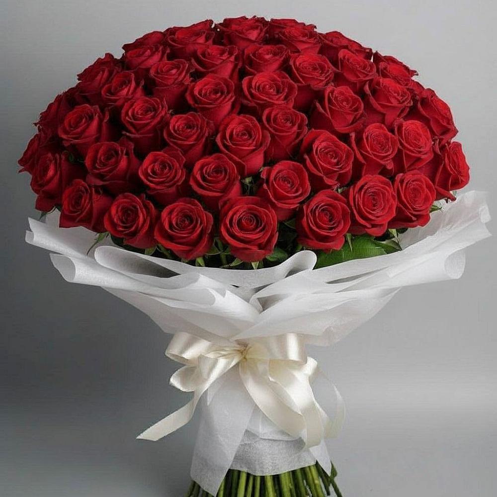 Букет 101 Красная роза Блэк Мэджик в Нефедьево