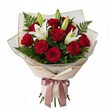 Букет цветов из:  Лилии и Розы в Нефедьево