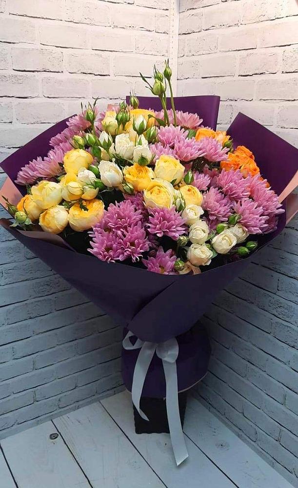 Букет цветов из: Хризантемы и Розы в Нефедьево