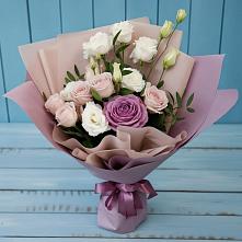 Букет цветов из:  Розы и Лизиантусы в Нефедьево