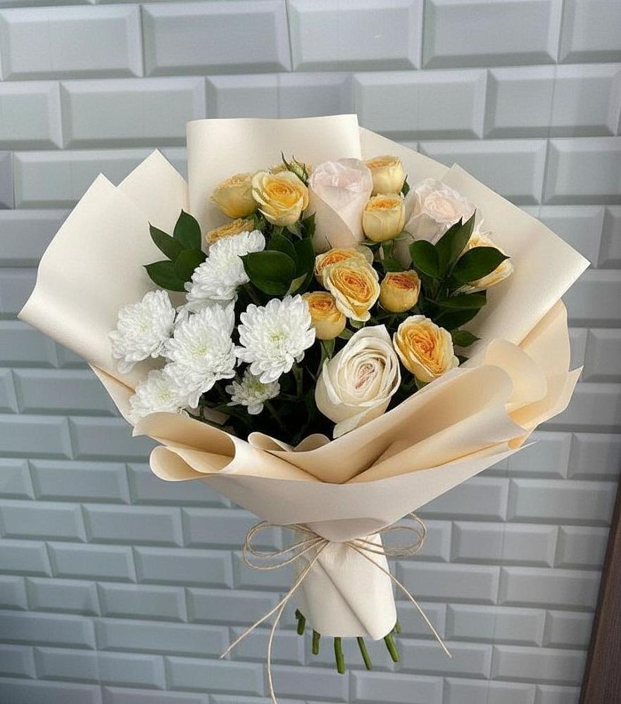 Букет цветов из: Розы и Хризантемы в Нефедьево
