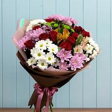 Букет цветов из:  Розы, Хризантемы и Альстромерии в Нефедьево