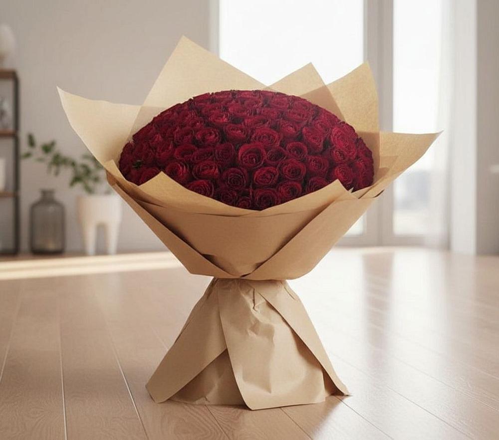 Букет 101 Красная роза в Нефедьево