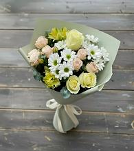 Букет цветов из:  Альстромерии, Розы и Хризантемы в Нефедьево