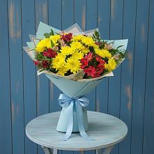 Букет цветов из:  Альстромерии и Хризантемы в Нефедьево