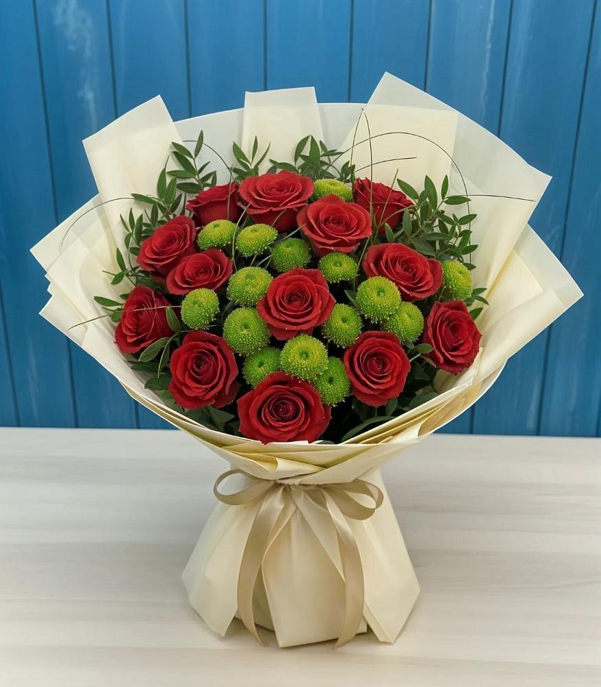 Букет цветов из: Розы и Хризантемы в Нефедьево