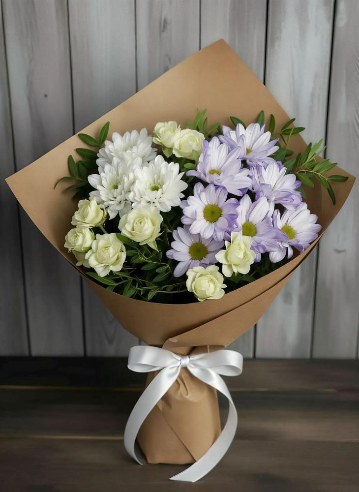 Букет цветов из: Хризантемы и Розы в Нефедьево